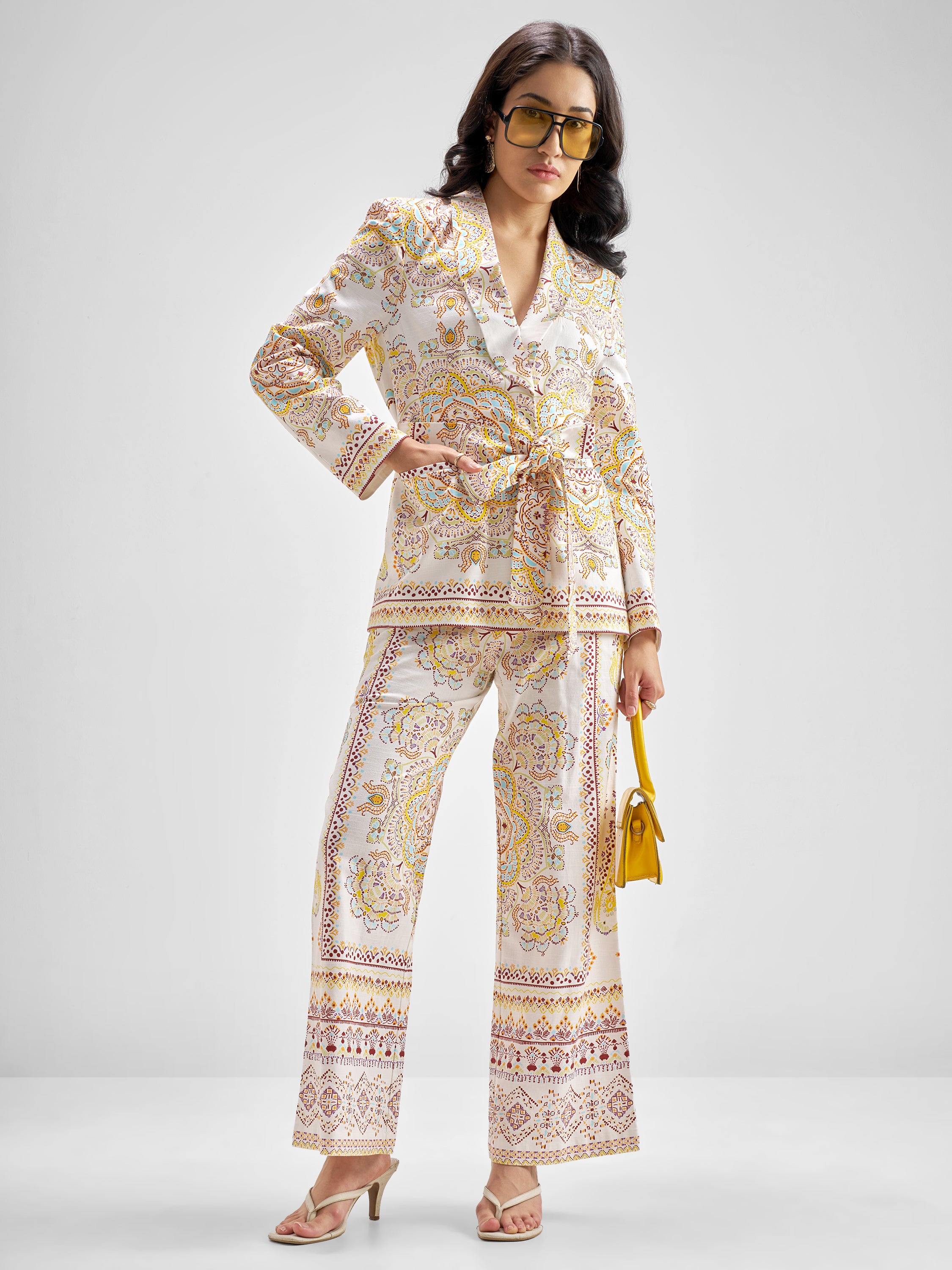 Chic By Tokyo Talkies Women Multi Blazer With Trouser Co-Ords - Multi - Image 1