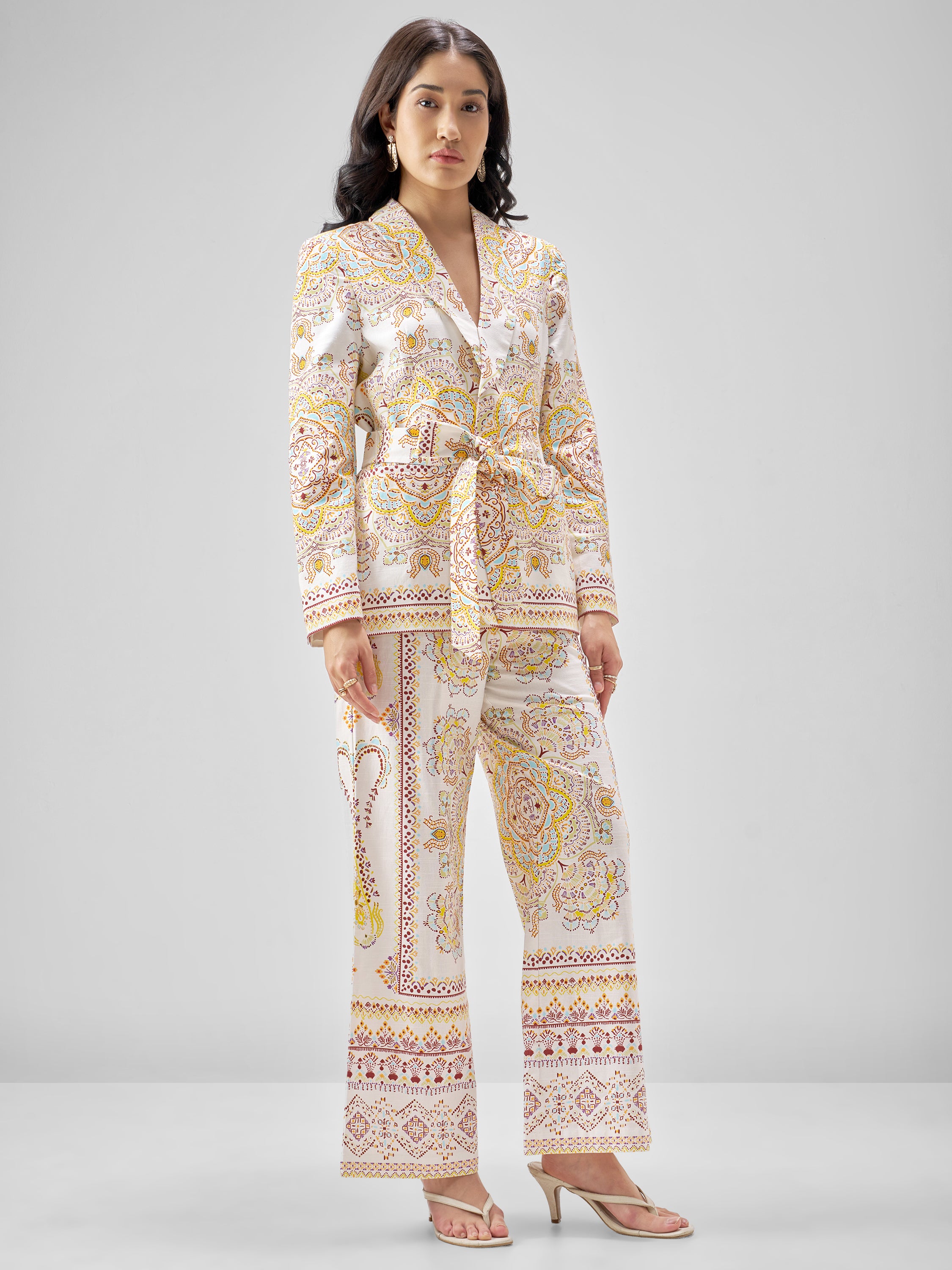 Chic By Tokyo Talkies Women Multi Blazer With Trouser Co-Ords - Multi - Image 4