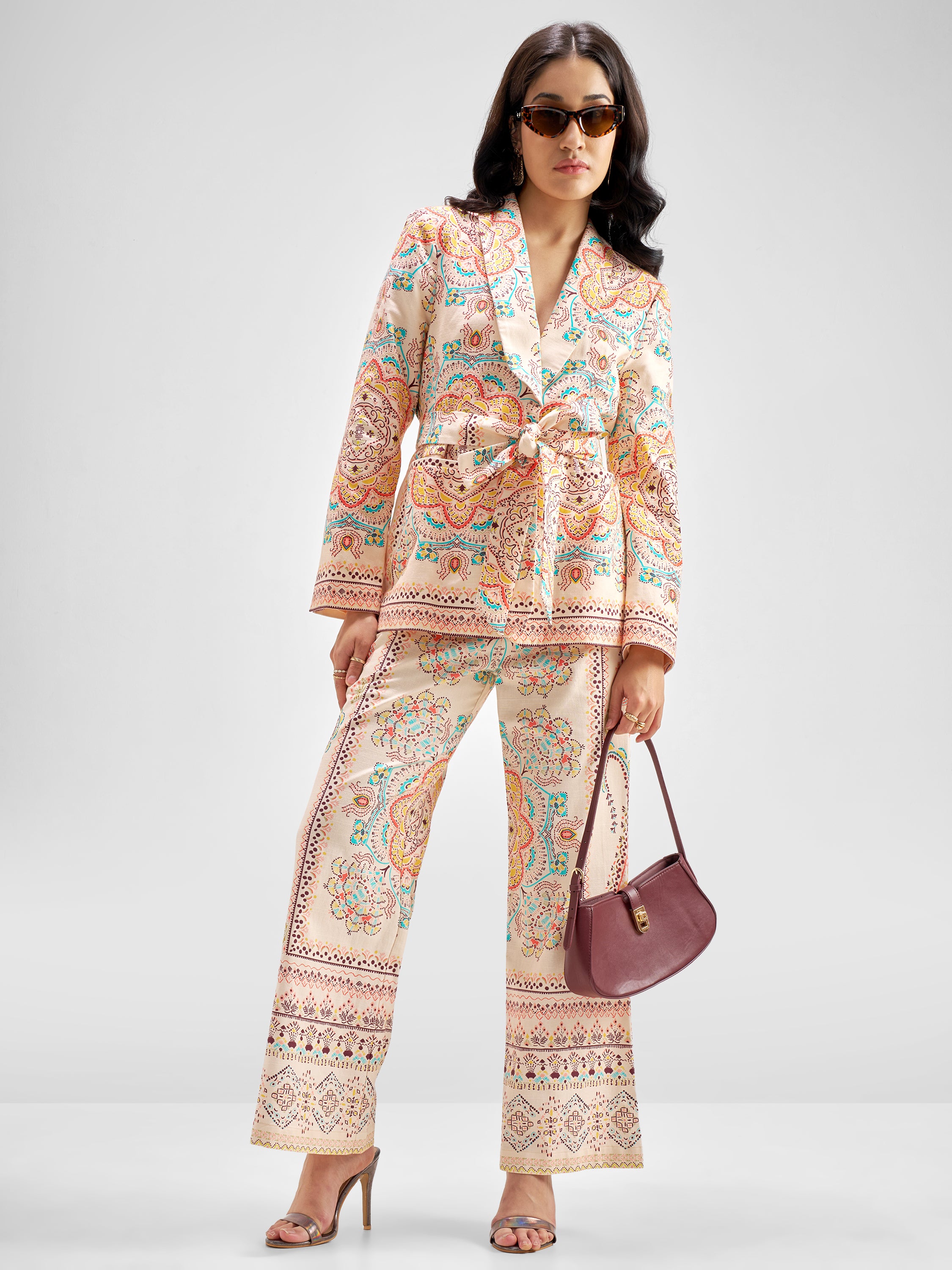Chic By Tokyo Talkies Women Multi Blazer With Trouser Co-Ords - Multi - Image 1
