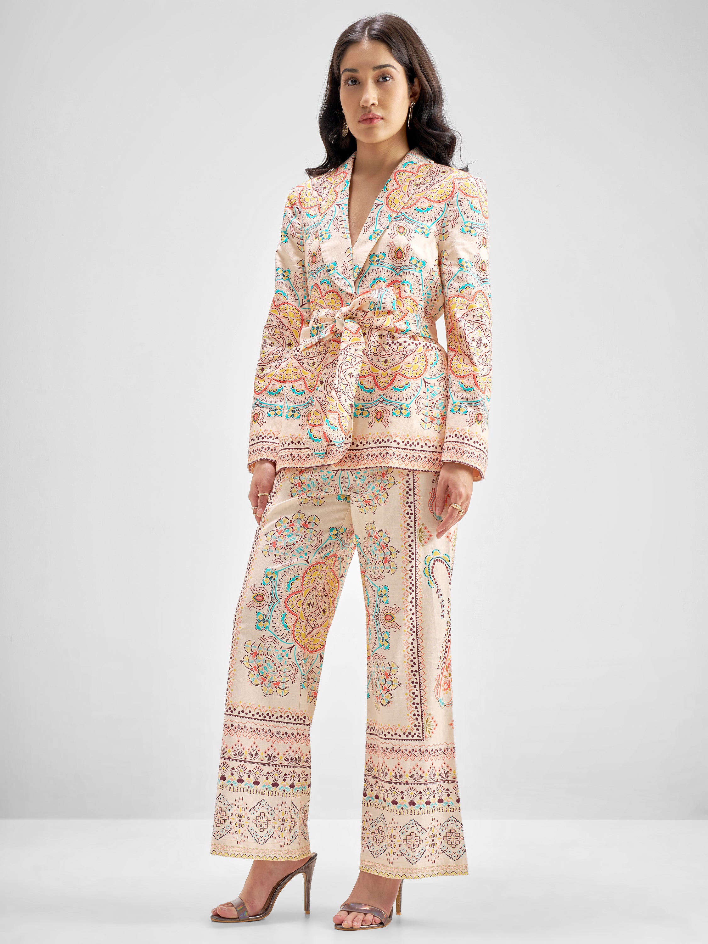 Chic By Tokyo Talkies Women Multi Blazer With Trouser Co-Ords - Multi - Image 2