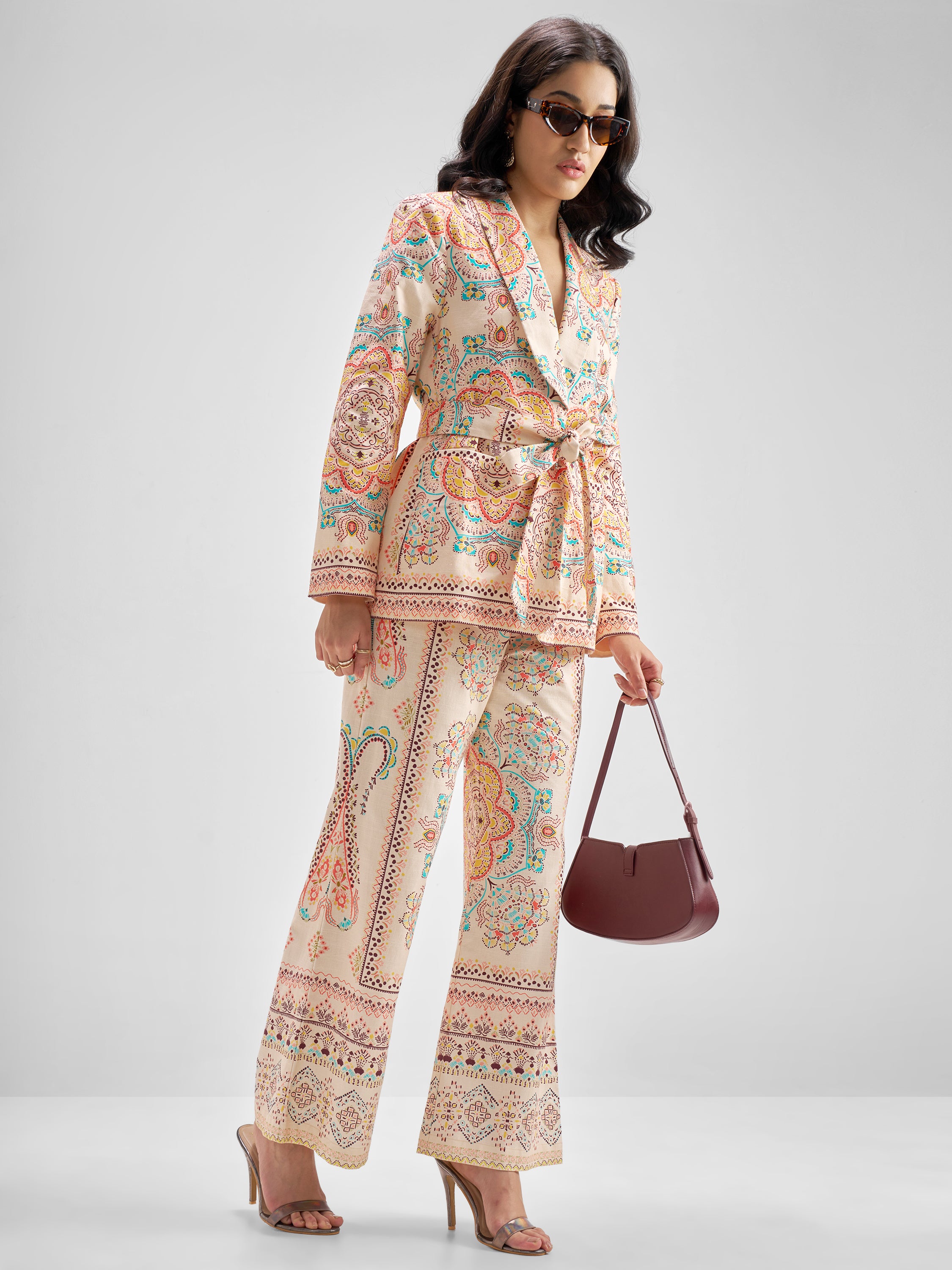 Chic By Tokyo Talkies Women Multi Blazer With Trouser Co-Ords - Multi - Image 4
