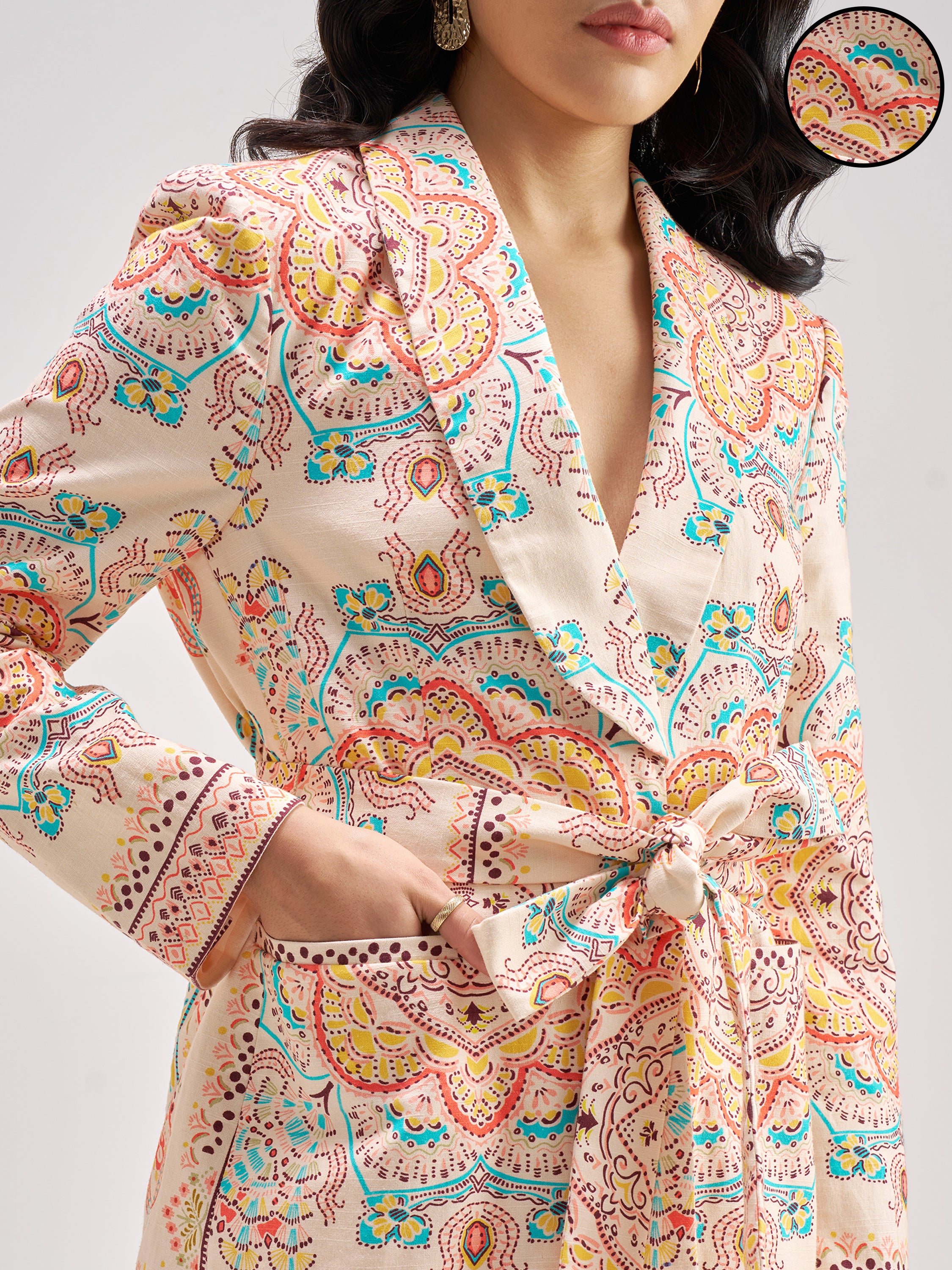 Chic By Tokyo Talkies Women Multi Blazer With Trouser Co-Ords - Multi - Image 5