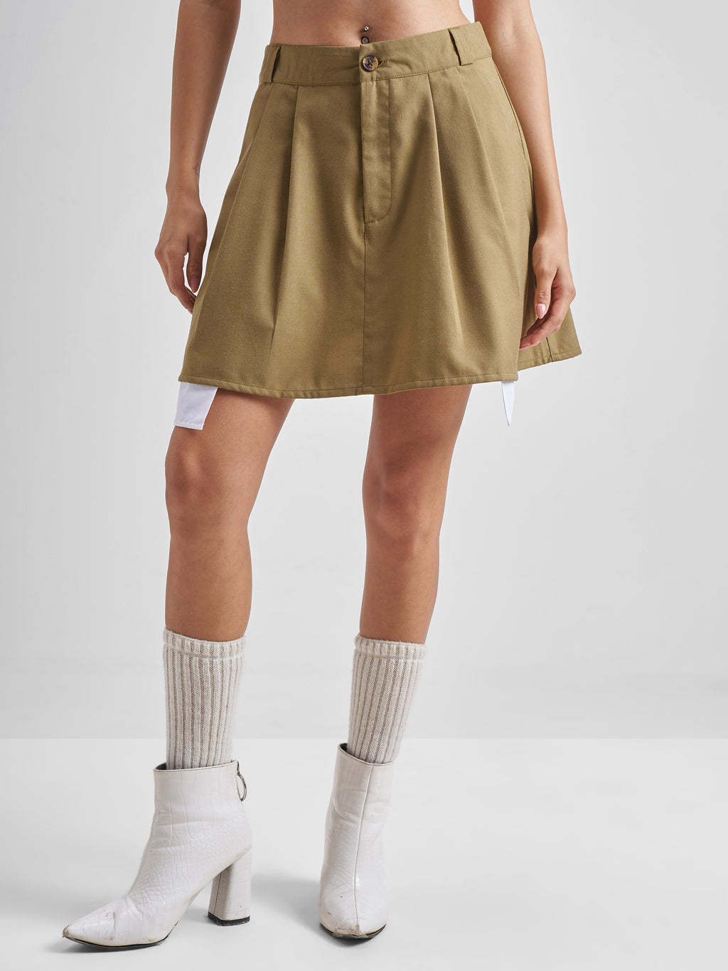 Tokyo Talkies Women Black Shirt With Skirt Co-Ords - White - Image 8