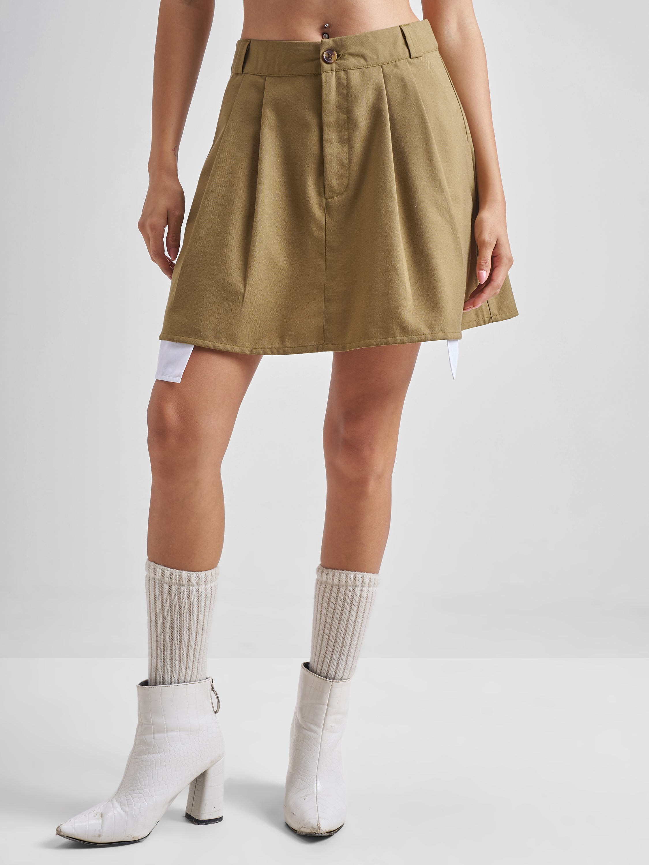 Tokyo Talkies Women Black Shirt With Skirt Co-Ords - White - Image 8