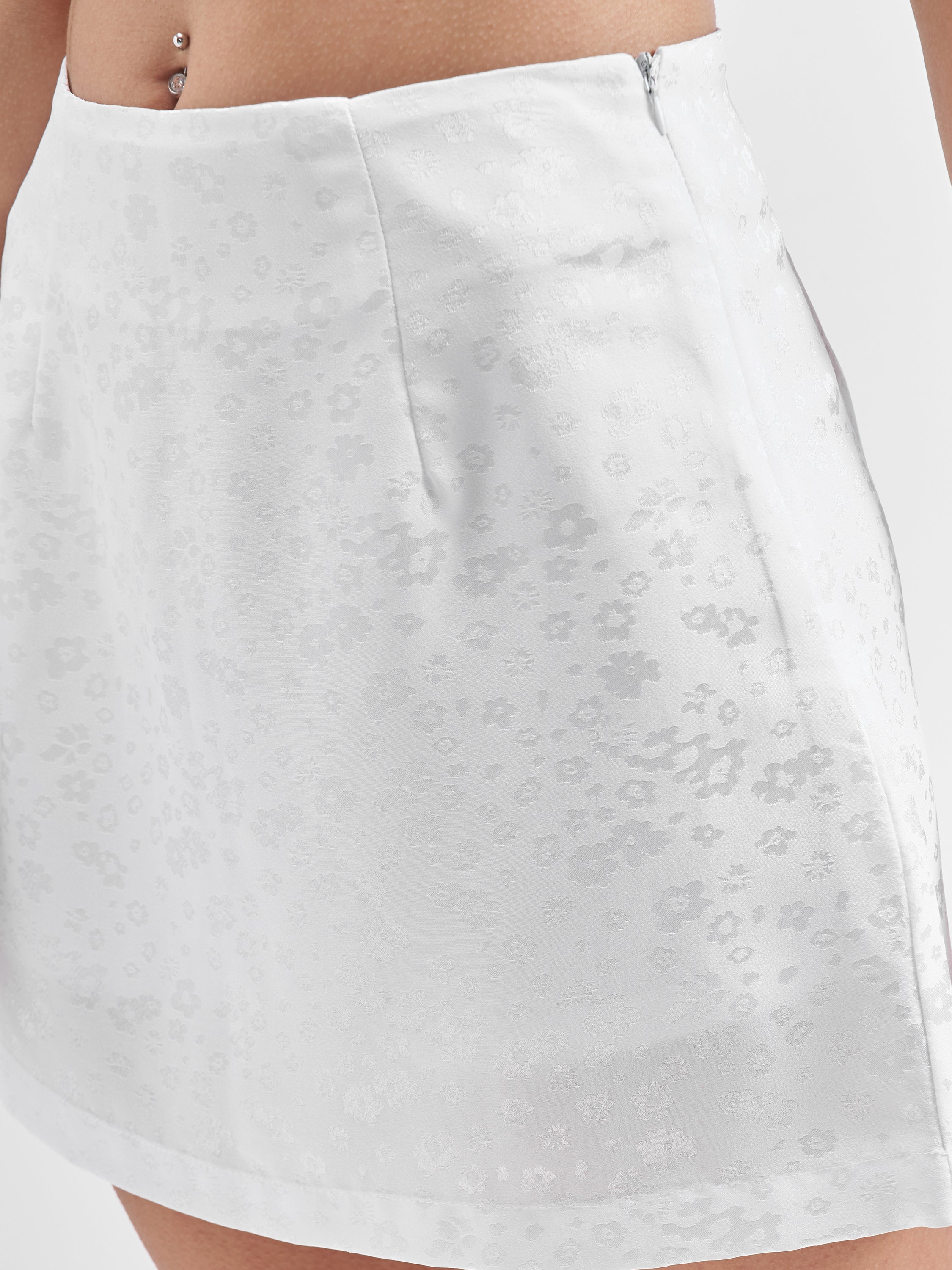 Chic By Tokyo Talkies Women White Coat With Skirt Co-Ords - White - Image 7
