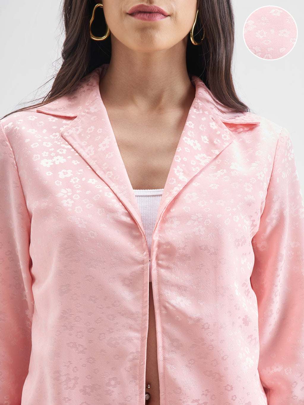 Chic By Tokyo Talkies Women Pink Coat With Skirt Co-Ords - Pink - Image 5