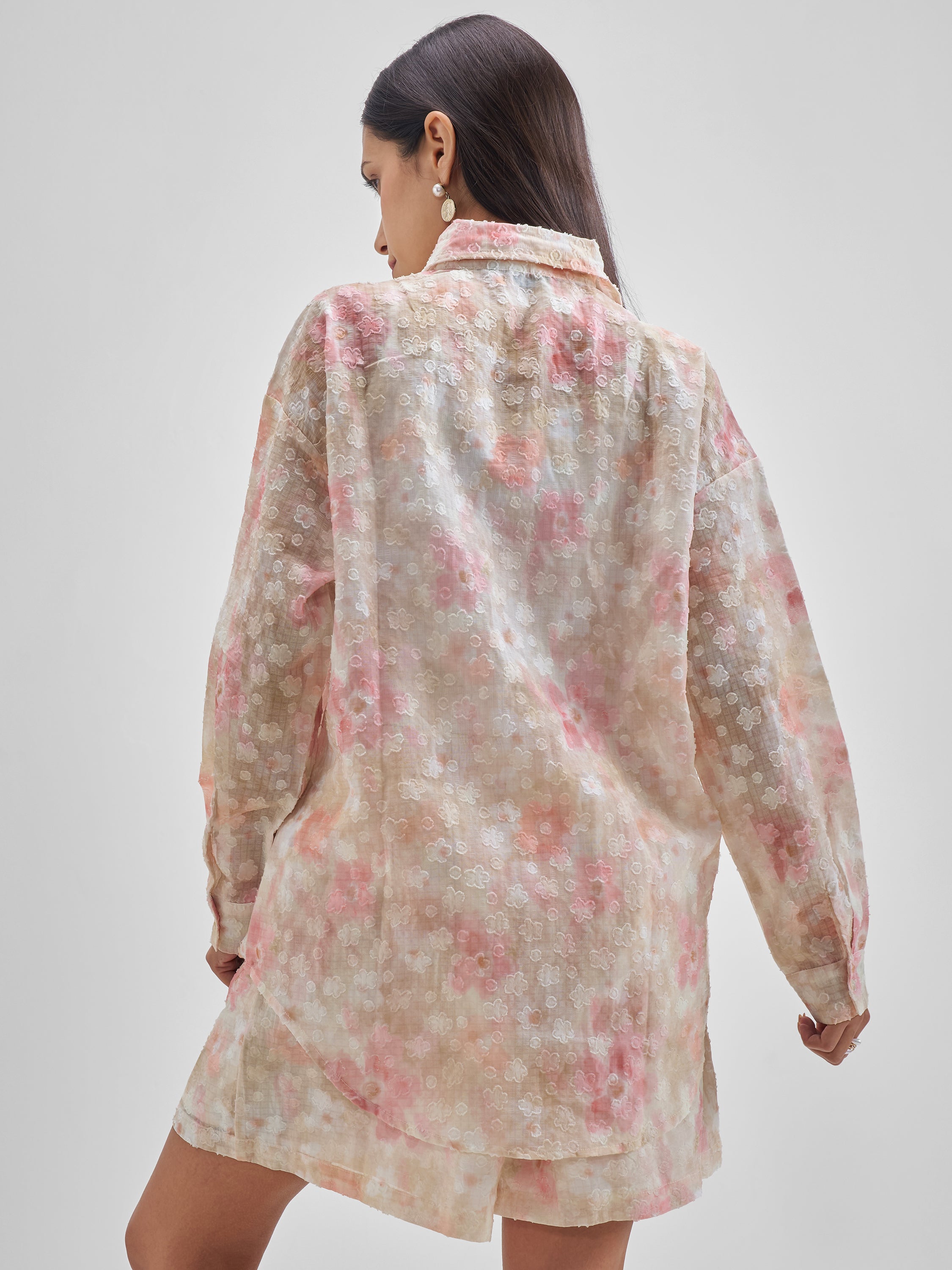 ESPYR By Tokyo Talkies Women Pink Shirt With Shorts Co-Ords - Pink - Image 3