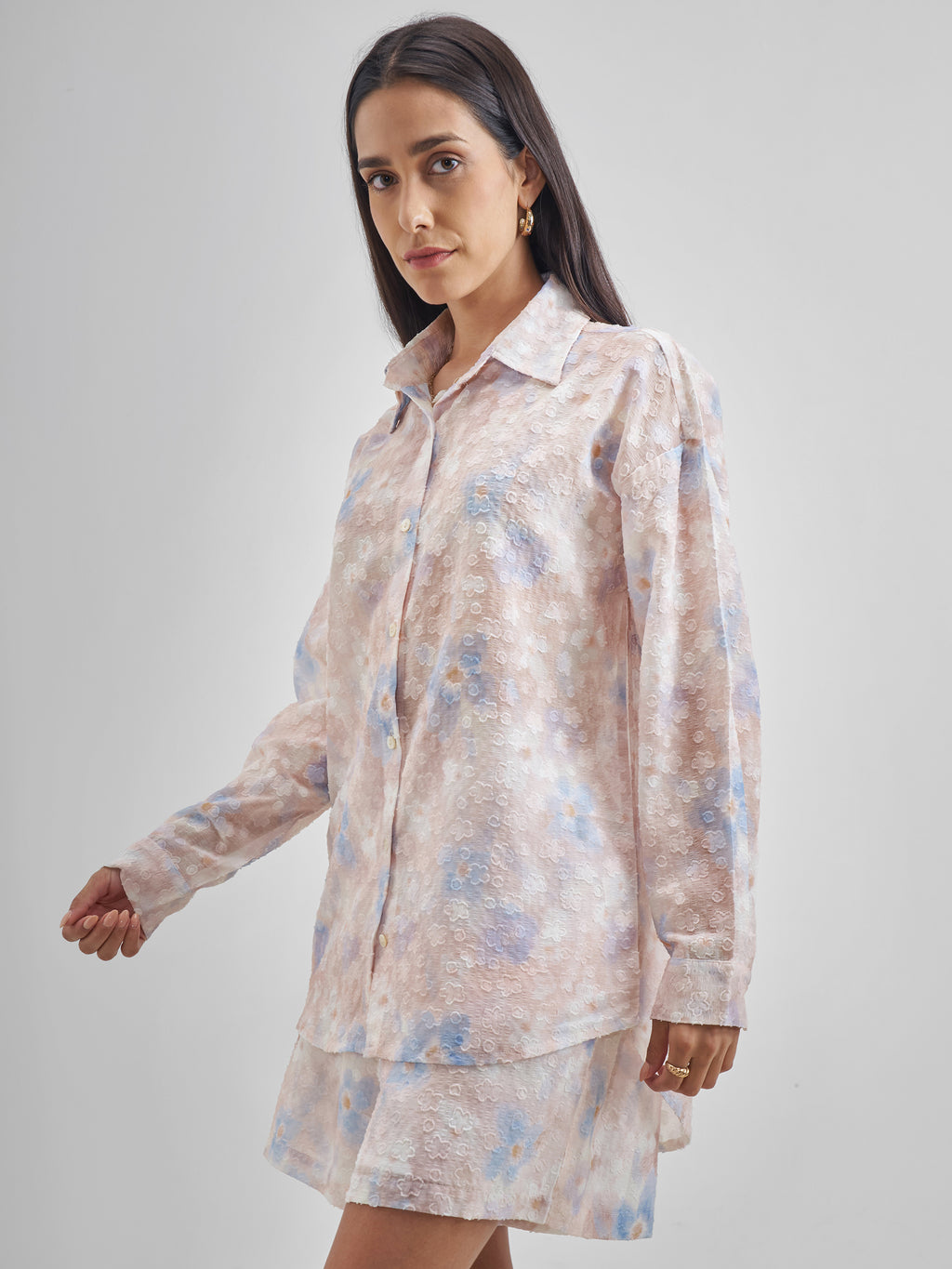 ESPYR By Tokyo Talkies Women Pink Shirt With Shorts Co-Ords - Pink - Image 4