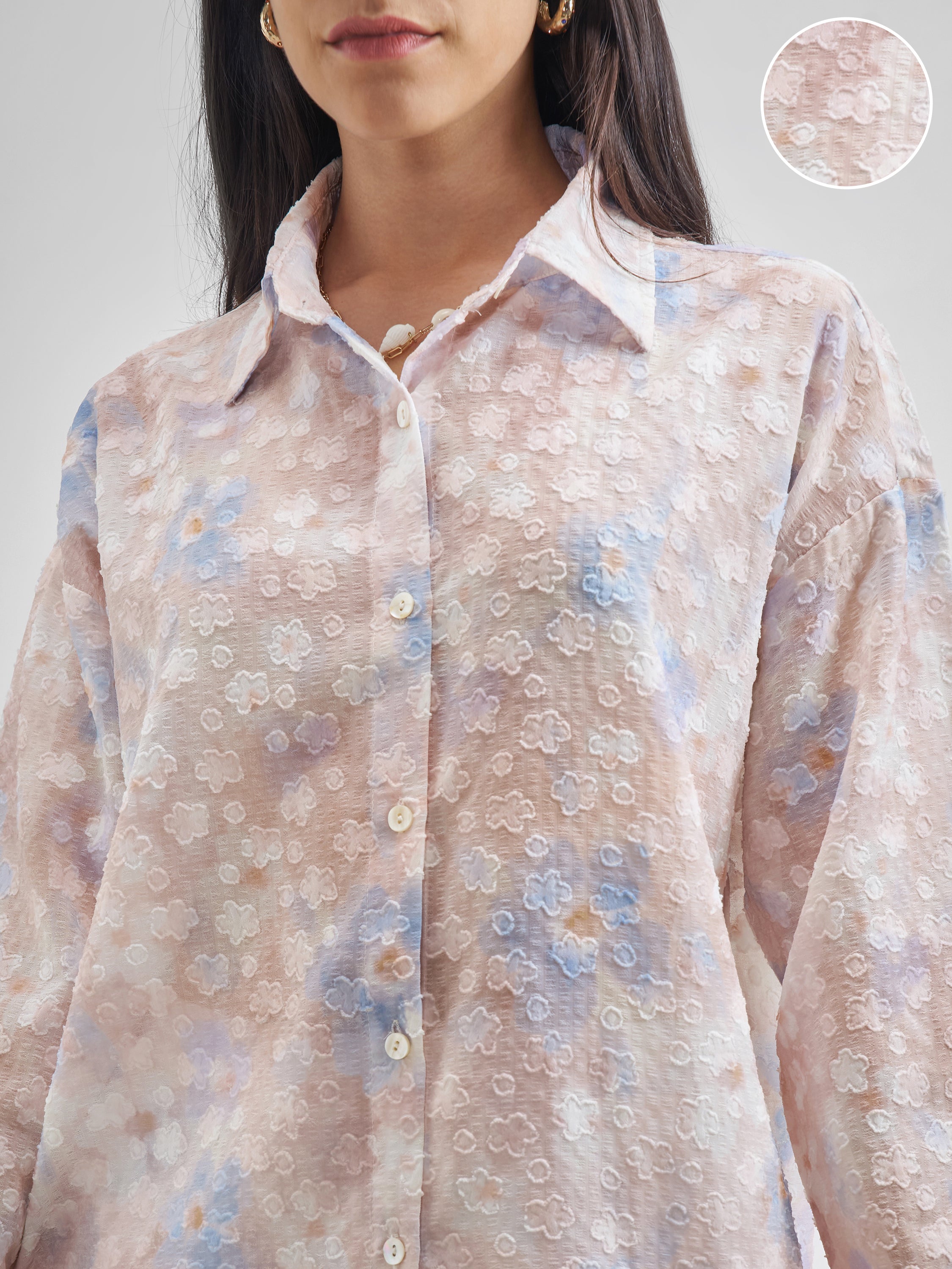 ESPYR By Tokyo Talkies Women Pink Shirt With Shorts Co-Ords - Pink - Image 5