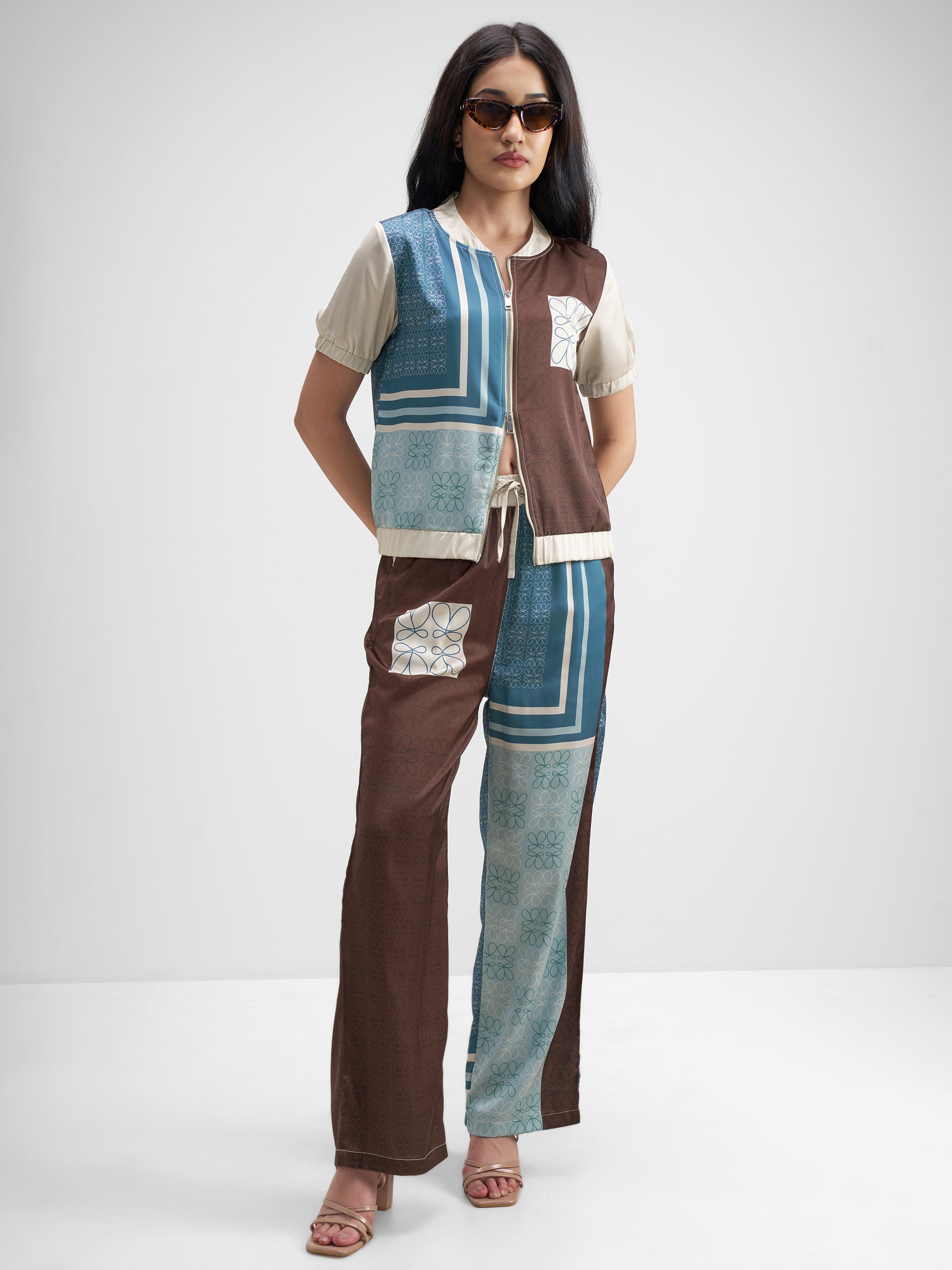 Tokyo Talkies Women Multi Top With Trouser Co-Ords - Multi - Image 1