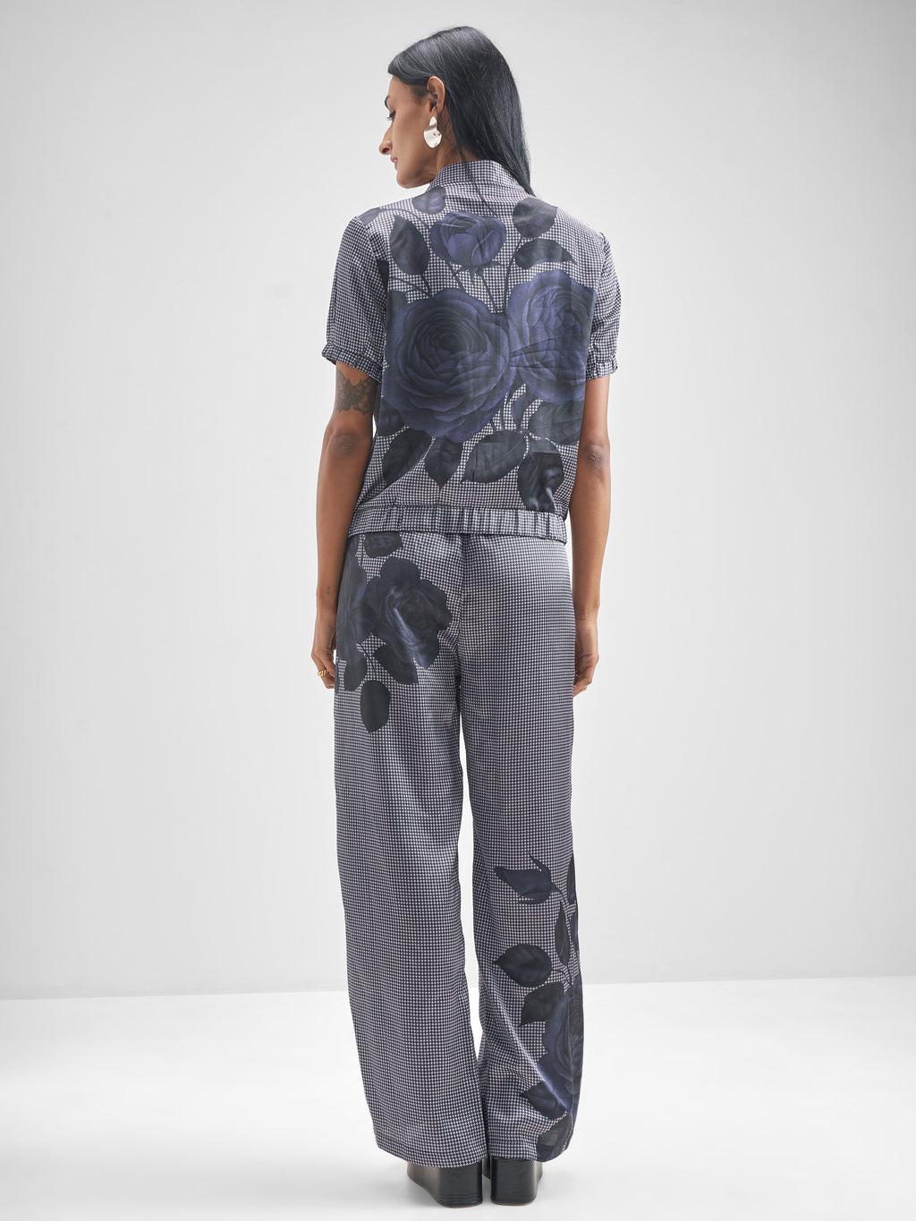 Tokyo Talkies Women Grey Shirt With Trouser Co-Ords - Grey - Image 3
