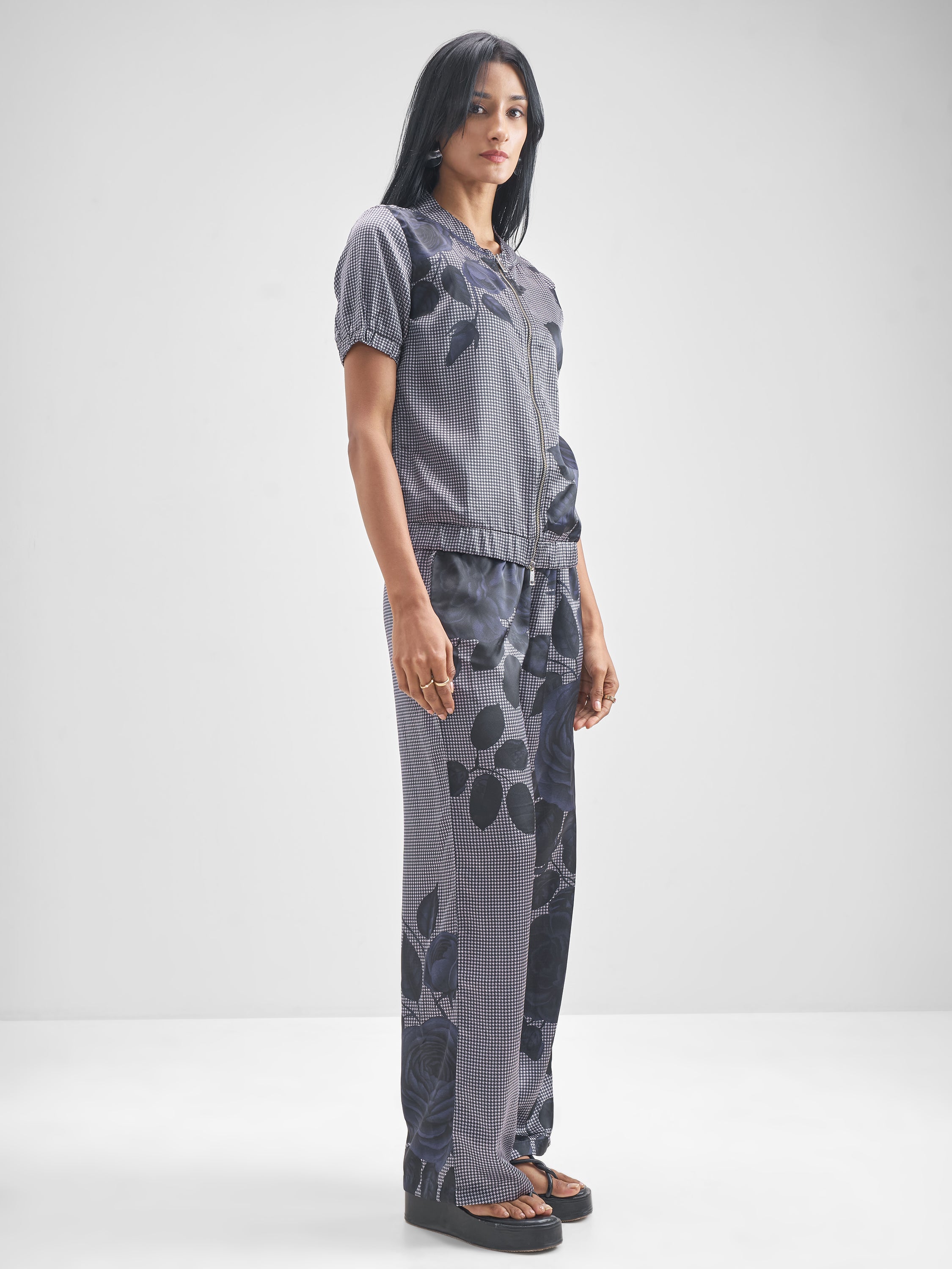 Tokyo Talkies Women Grey Shirt With Trouser Co-Ords - Grey - Image 4