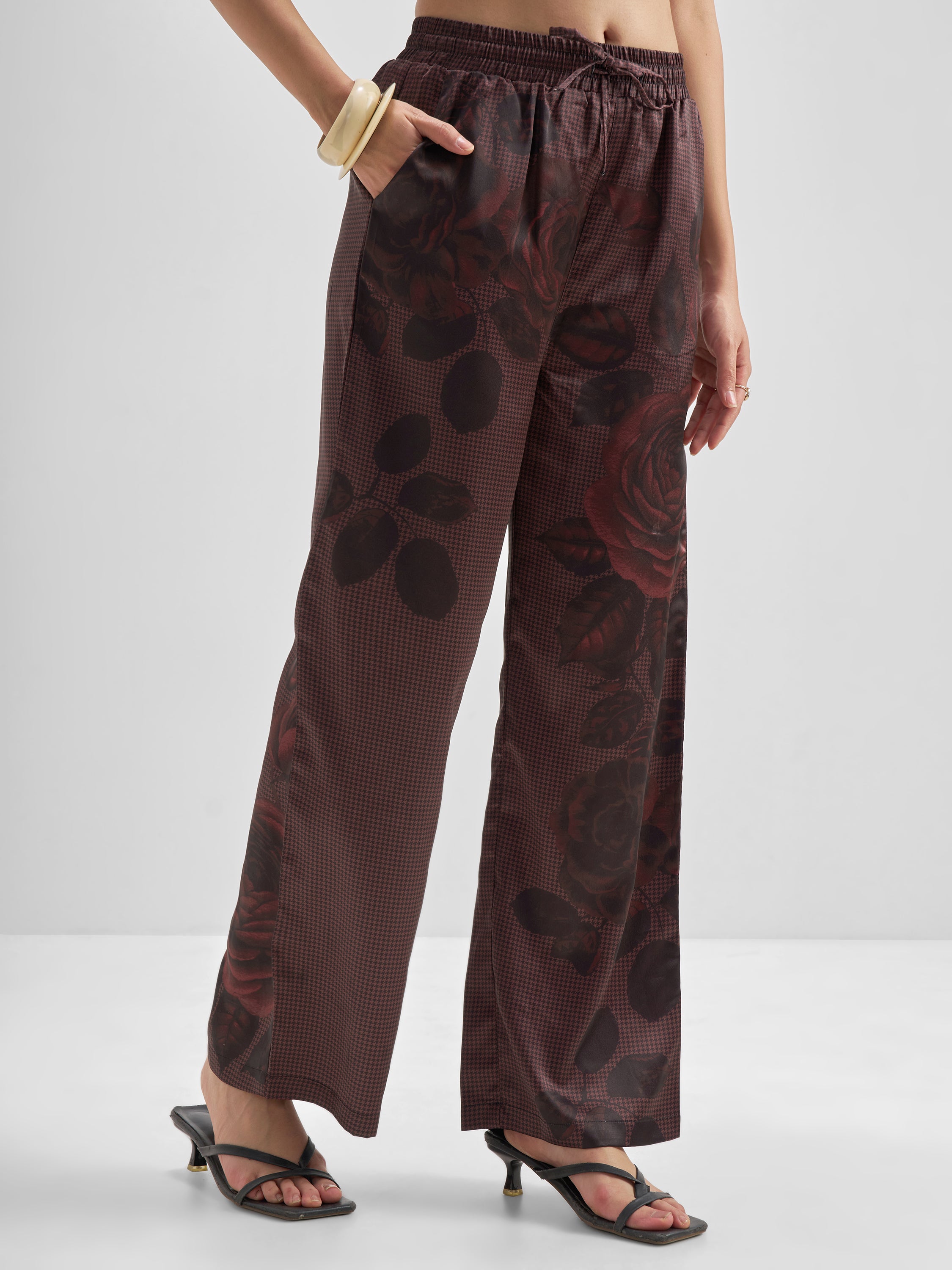 Tokyo Talkies Women Maroon Top Trouser Co-Ords - Maroon - Image 6