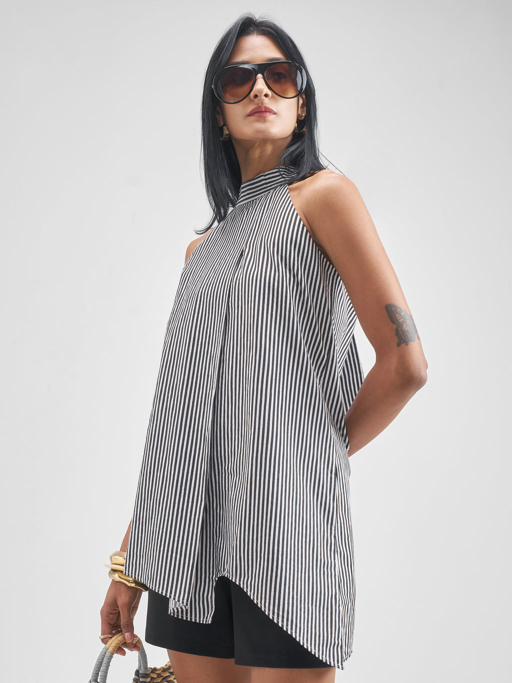 Chic By Tokyo Talkies Women Black Top With Shorts Co-Ords - Black - Image 4