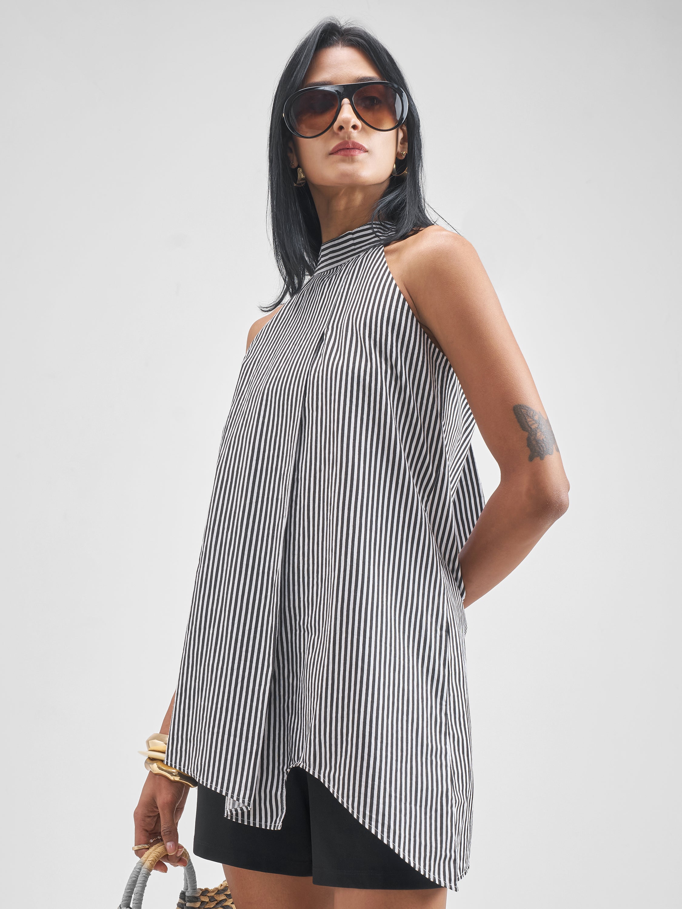 Chic By Tokyo Talkies Women Black Top With Shorts Co-Ords - Black - Image 4