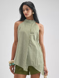 Chic By Tokyo Talkies Women Olive Top With Shorts Co-Ords - Olive - Image 1