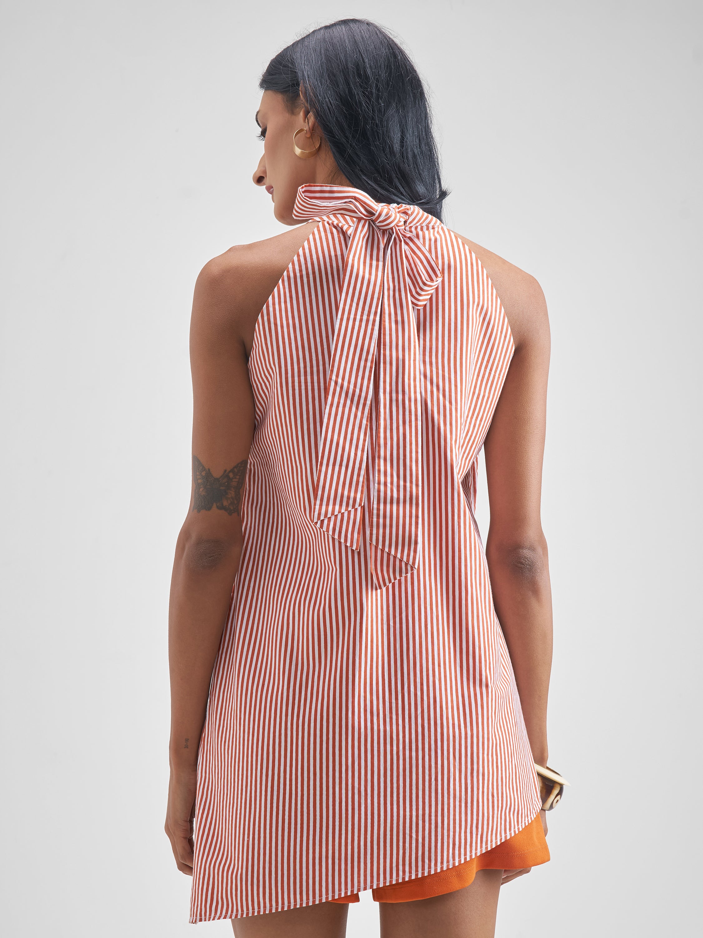 Chic By Tokyo Talkies Women Orange Top With Shorts Co-Ords - Orange - Image 3
