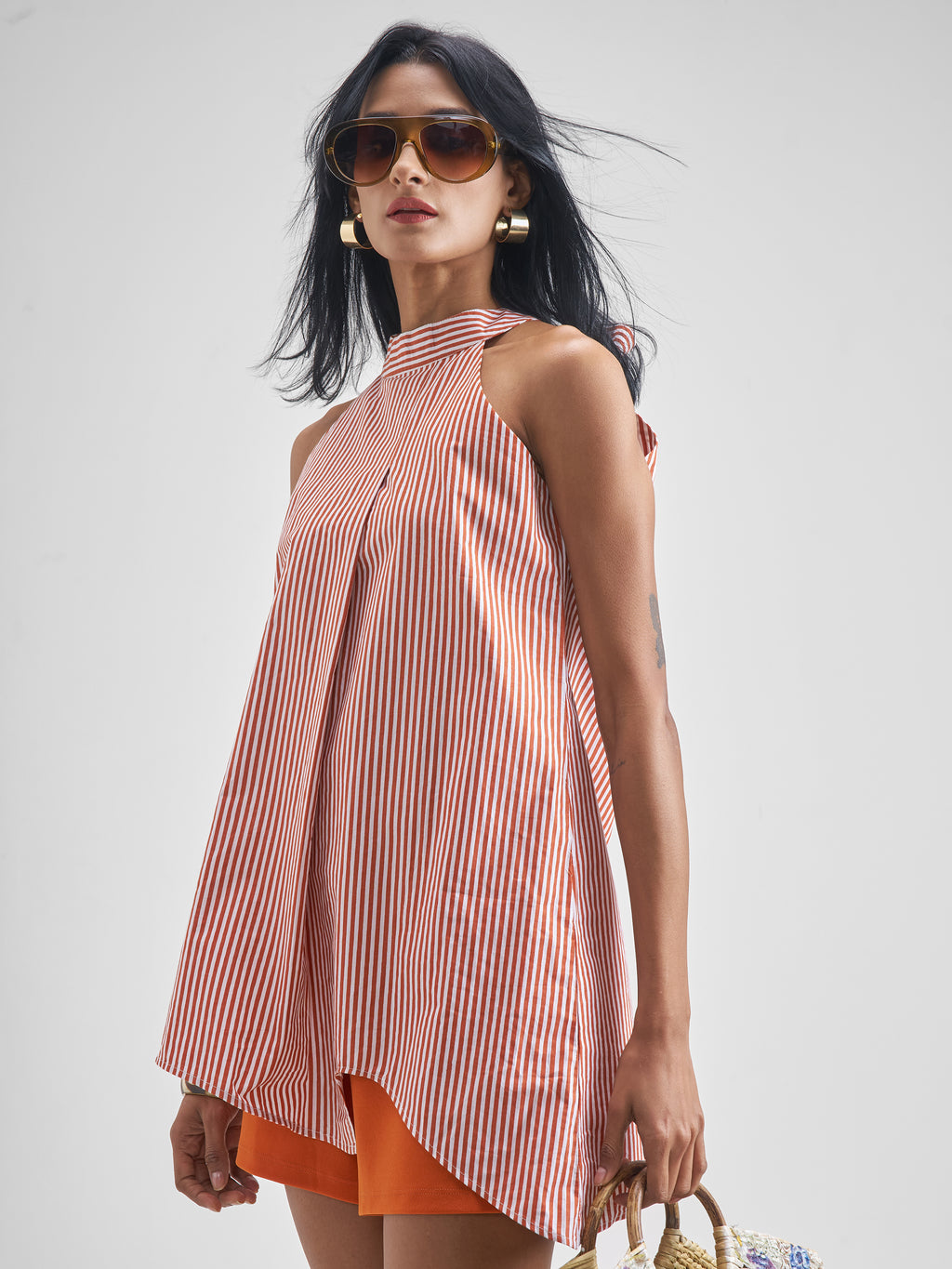 Chic By Tokyo Talkies Women Orange Top With Shorts Co-Ords - Orange - Image 4