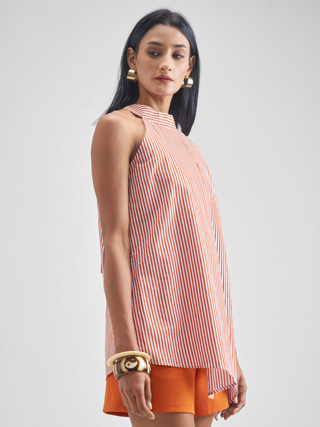 Chic By Tokyo Talkies Women Orange Top With Shorts Co-Ords - Orange - Image 6