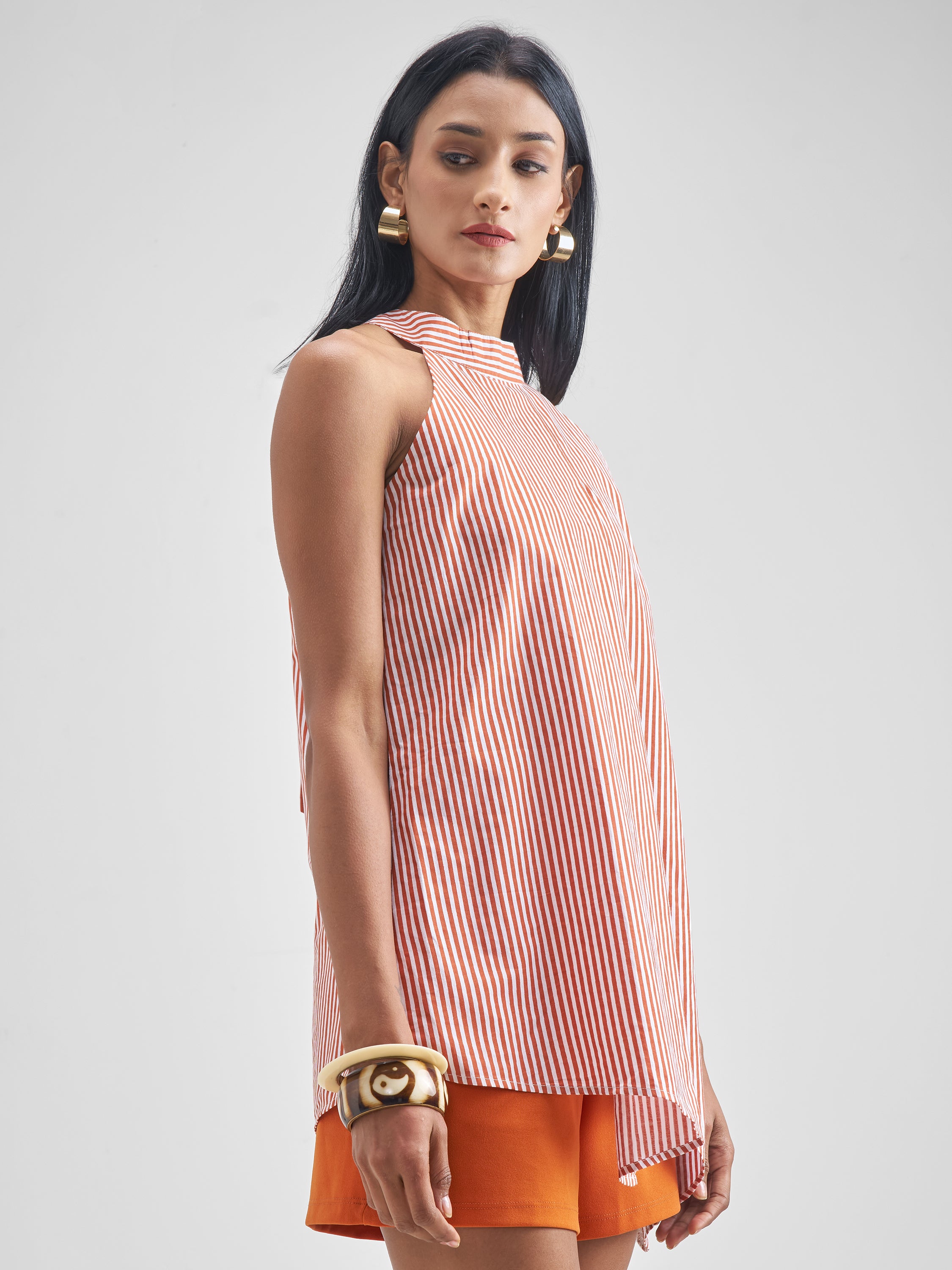 Chic By Tokyo Talkies Women Orange Top With Shorts Co-Ords - Orange - Image 6