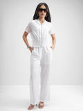 Tokyo Talkies Women White Top With Trouser Co-Ords - White - Image 1