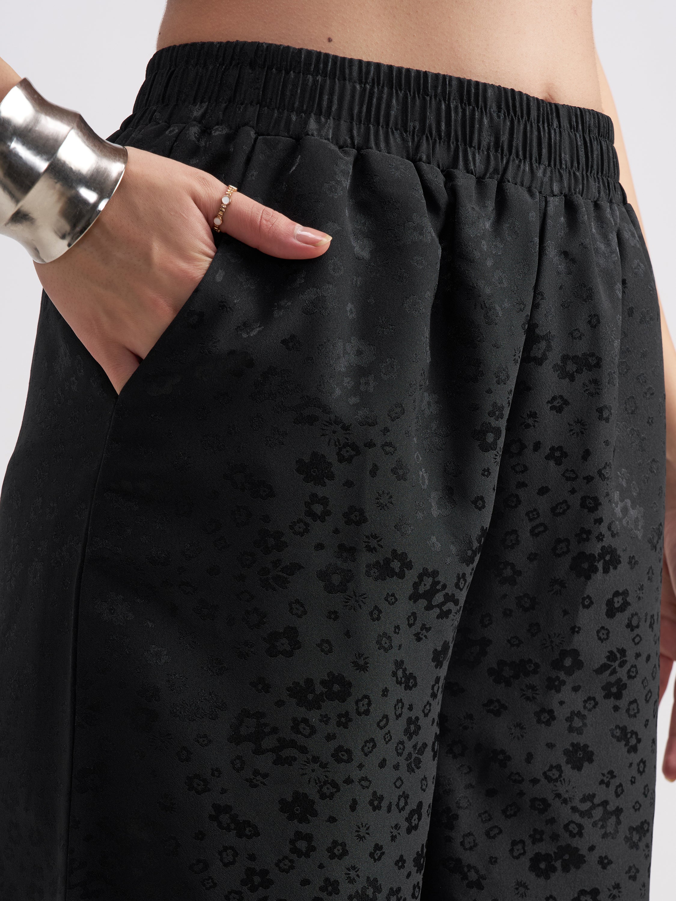 Tokyo Talkies Women Black Top With Trouser Co-Ords - Black - Image 7