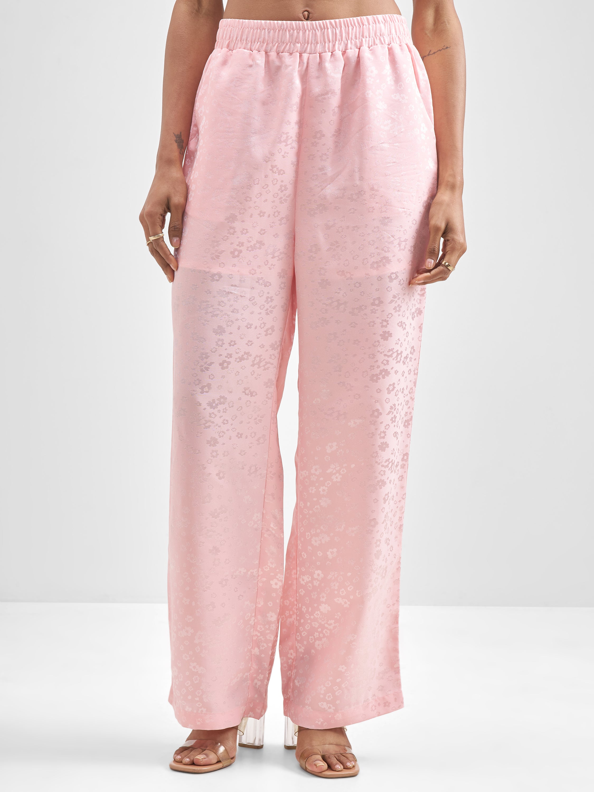 Tokyo Talkies Women Pink Shirt With Trouser Co-Ords - Pink - Image 6