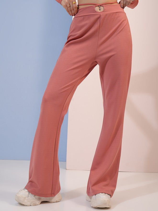 Tokyo Talkies Women Pink Top With Trousers Co-Ords - Pink - Image 7