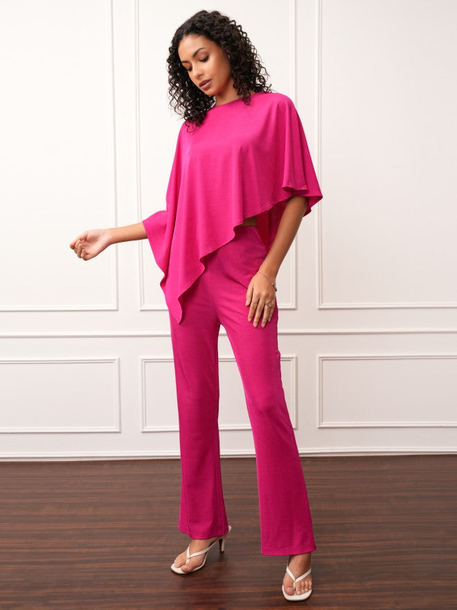 Tokyo Talkies Women Pink Top With Trouser - Pink - Image 3