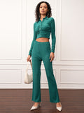 Tokyo Talkies Women Teal Shirt With Trouser - Teal - Image 1