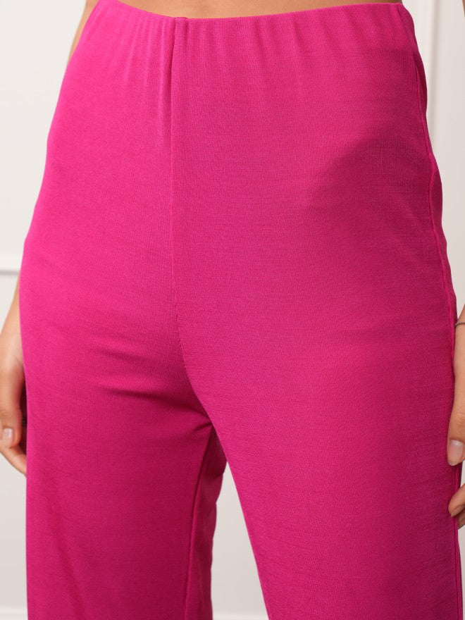 Tokyo Talkies Women Pink Shirt With Trousers Co-Ords - Pink - Image 6