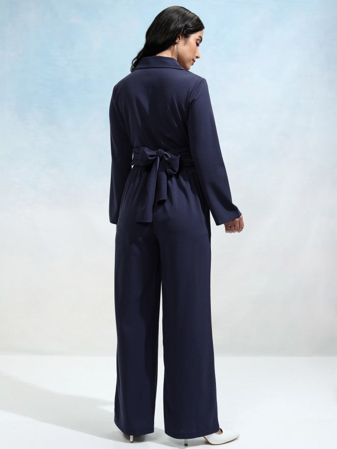 Tokyo Talkies Women Blue Blazer With Trouser - Blue - Image 3