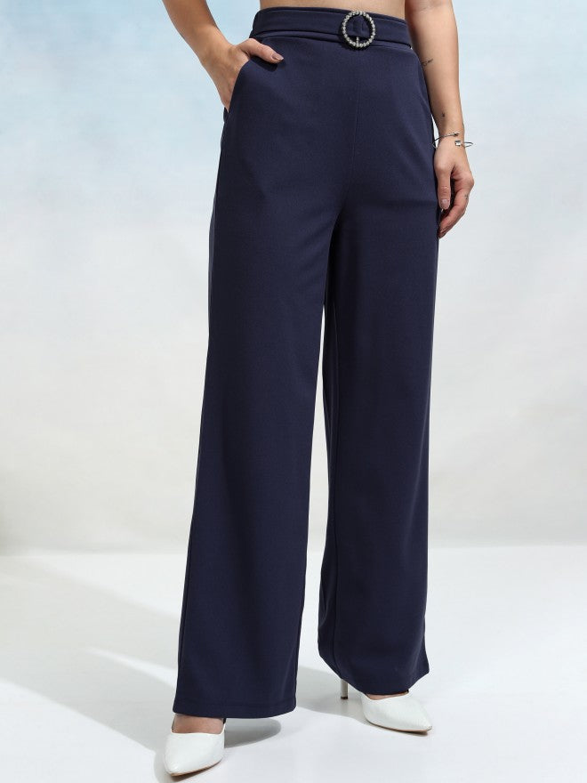 Tokyo Talkies Women Blue Blazer With Trouser - Blue - Image 7