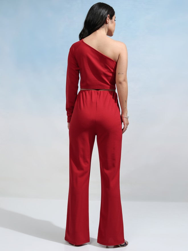 Tokyo Talkies Women Red Top With Trouser - Red - Image 3
