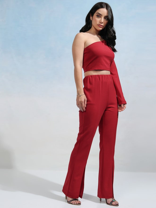 Tokyo Talkies Women Red Top With Trouser - Red - Image 6