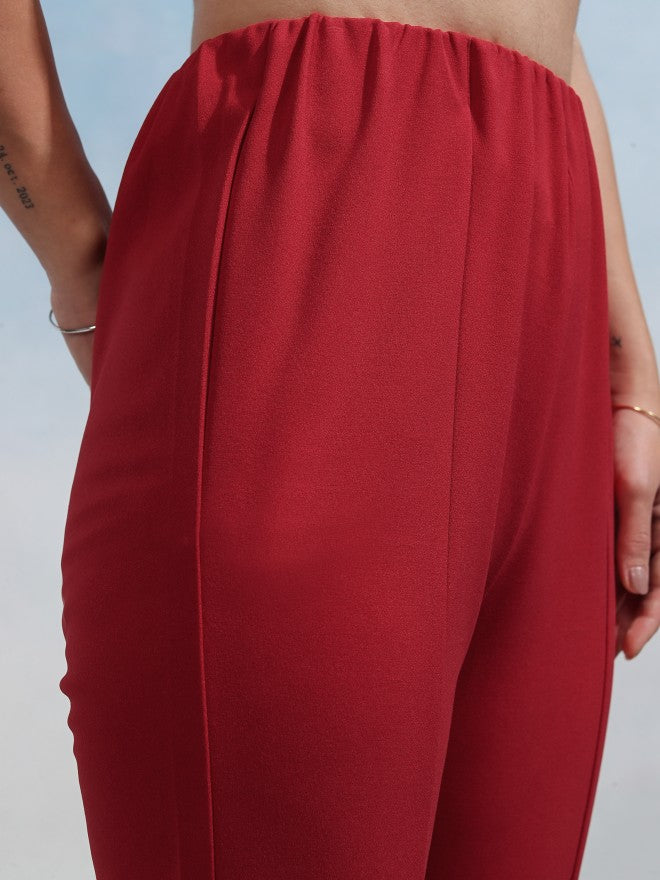Tokyo Talkies Women Red Top With Trouser - Red - Image 8
