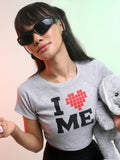 Tokyo Talkies Women Grey Printed Regular Top - Grey - Image 1