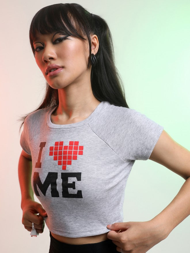 Tokyo Talkies Women Grey Printed Regular Top - Grey - Image 4