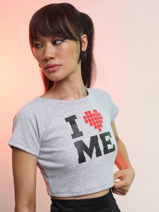 Tokyo Talkies Women Grey Printed Regular Top - Grey - Image 6