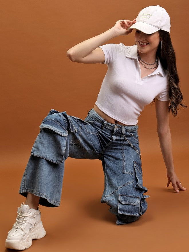Tokyo Talkies Women White Solid Fitted Top - White - Image 2