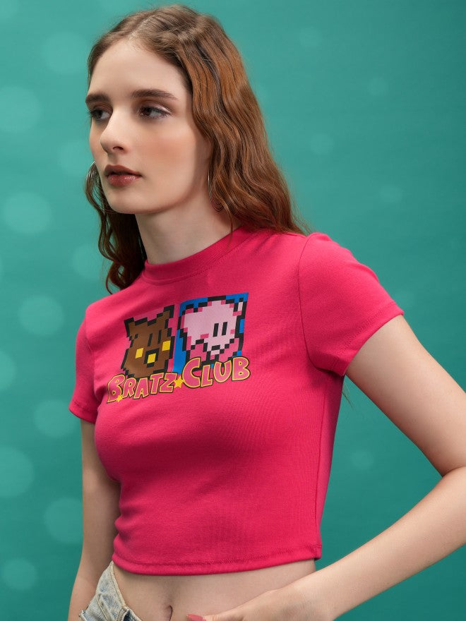 Tokyo Talkies Women Pink Printed Regular Top - Pink - Image 4