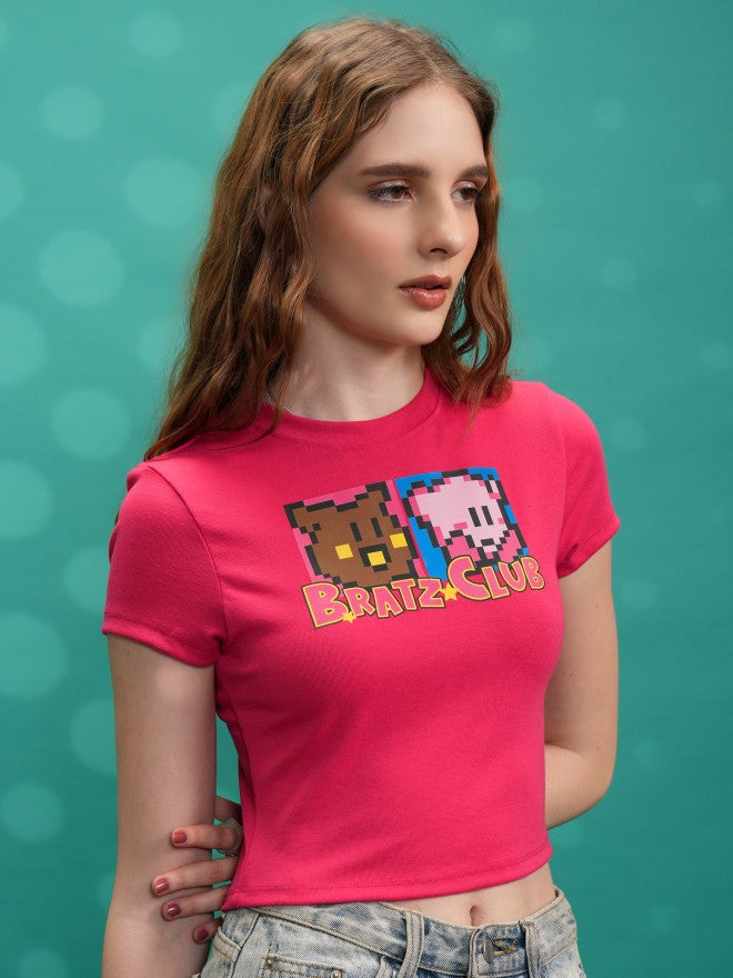 Tokyo Talkies Women Pink Printed Regular Top - Pink - Image 6