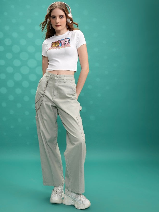 Tokyo Talkies Women White Printed Regular Top - White - Image 2