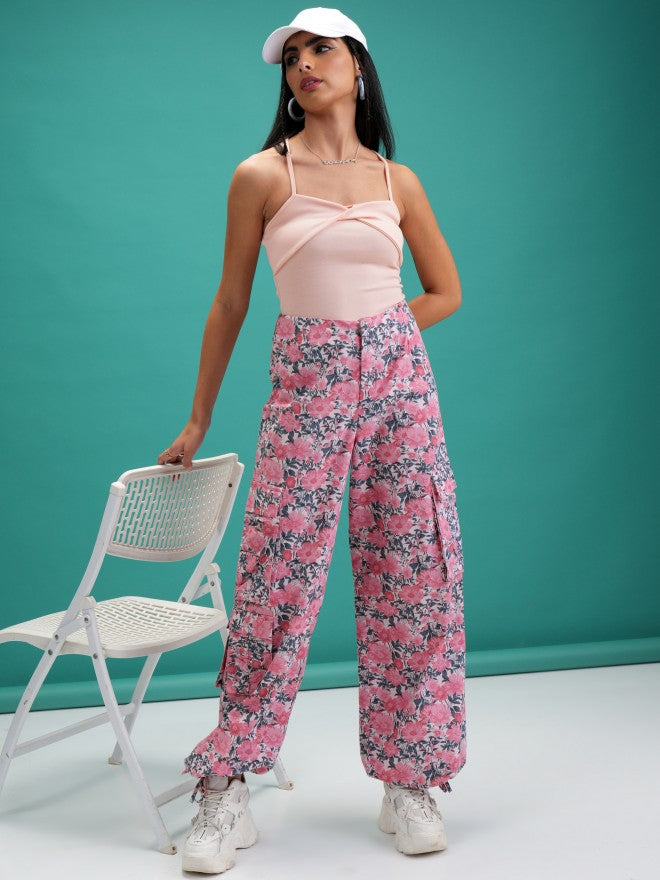 Tokyo Talkies Women Pink Solid Fitted Top - Pink - Image 2