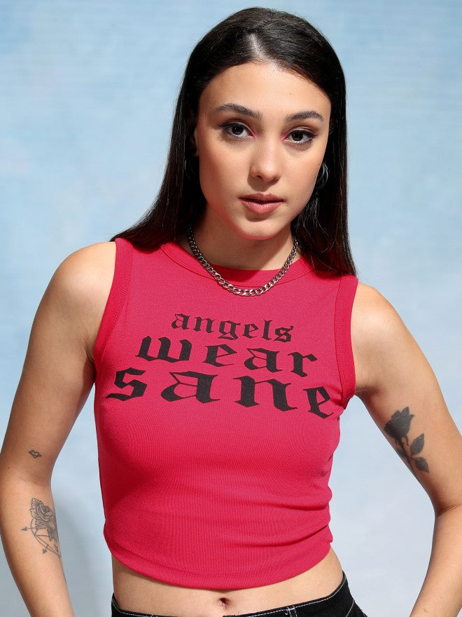 Tokyo Talkies Women Pink Printed Fitted Top - Pink - Image 7