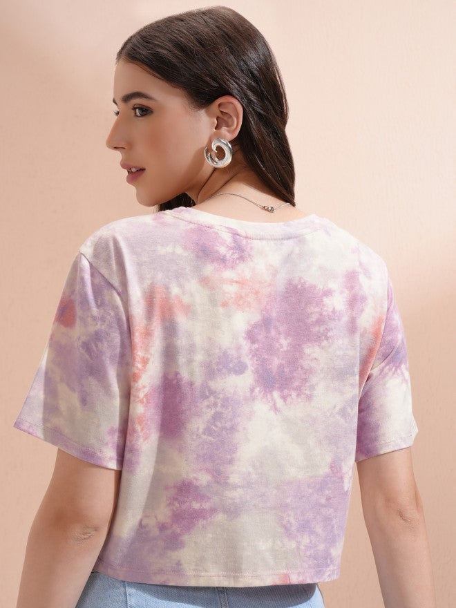 Tokyo Talkies Women Purple Printed Regular Top - Purple - Image 3