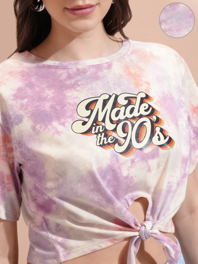 Tokyo Talkies Women Purple Printed Regular Top - Purple - Image 5