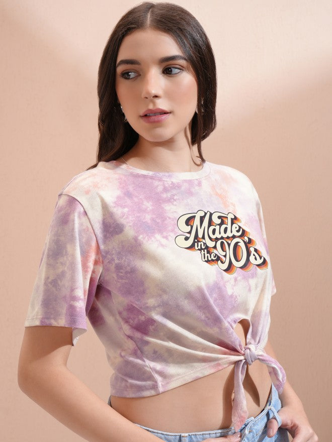 Tokyo Talkies Women Purple Printed Regular Top - Purple - Image 6
