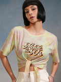 Tokyo Talkies Women Yellow Printed Regular Top - Yellow - Image 1