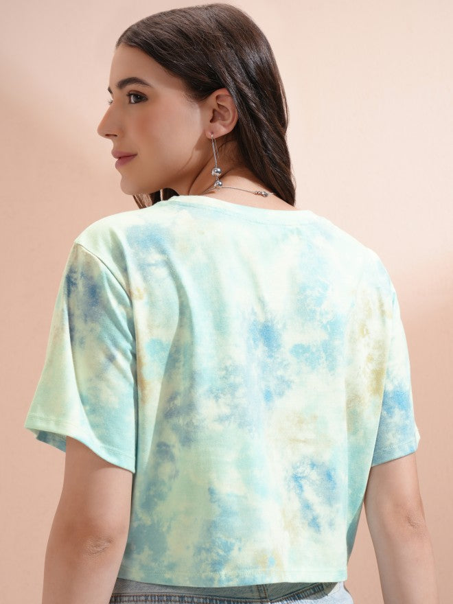 Tokyo Talkies Women Green Printed Regular Top - Green - Image 3